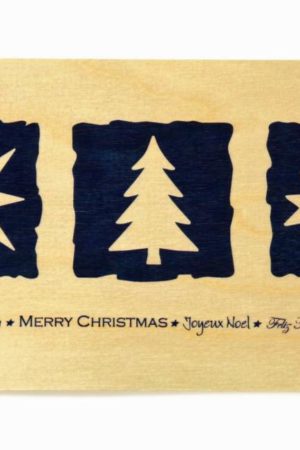 Weihnachtskarte aus Ahorn-Furnier. Foto: Carola Werner/Paperwood