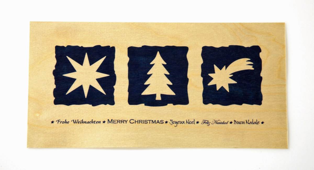 WeihnachtsbaumSchmuck aus feinstem Furnier Internationaler Holzmarkt