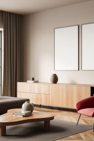 Echtes Holz macht Wohnen gemütlich und wirkt beruhigend. Der rötliche Farbtupfer-Sessel macht hier die Atmosphäre sehr harmonisch. Foto: ismagilov/iStock.com Echtes Holz macht Wohnen gemütlich und wirkt beruhigend. Der rötliche Farbtupfer-Sessel macht hier die Atmosphäre sehr harmonisch. Foto: ismagilov/iStock.com